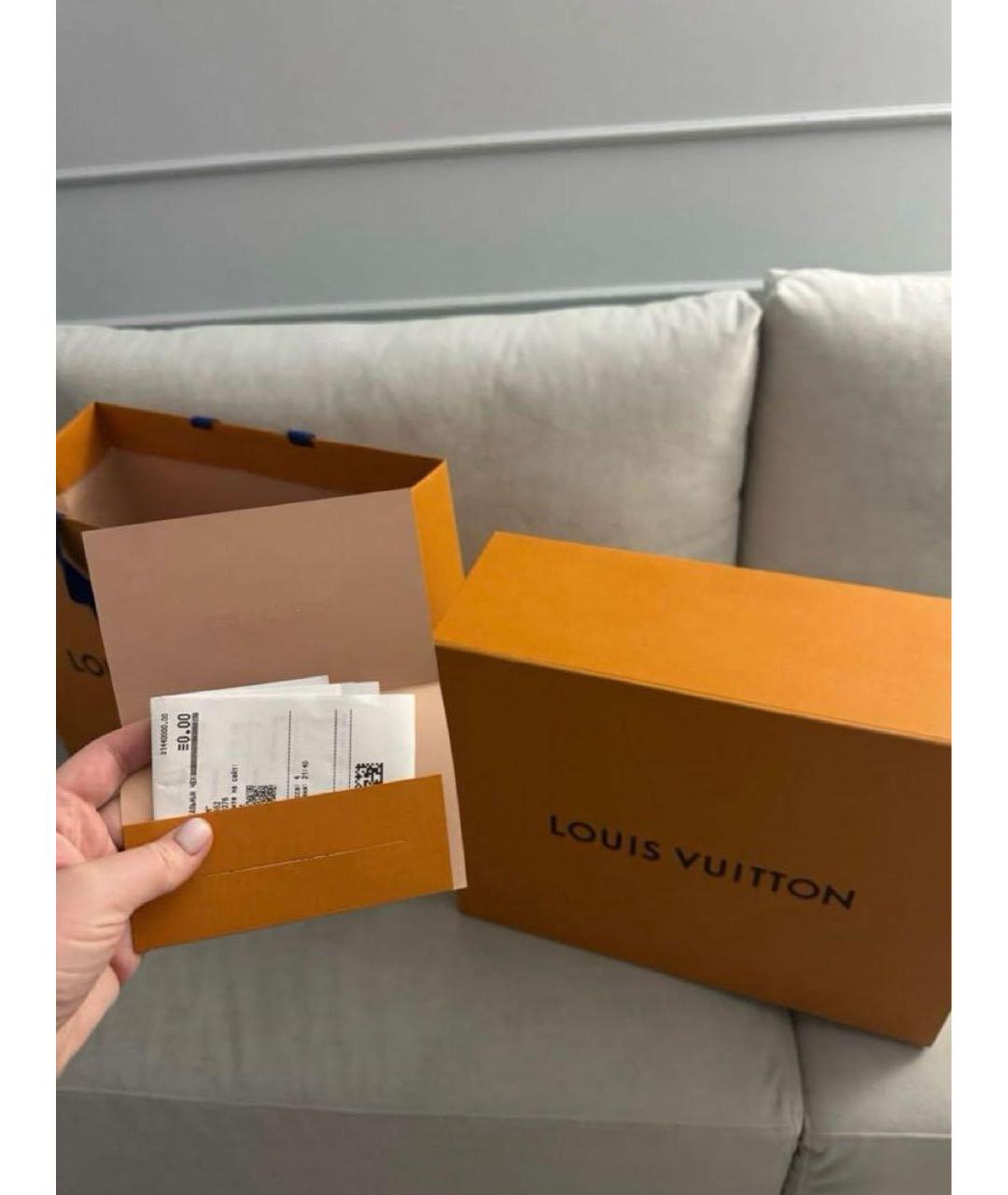 LOUIS VUITTON Бежевая кожаная сумка тоут, фото 7