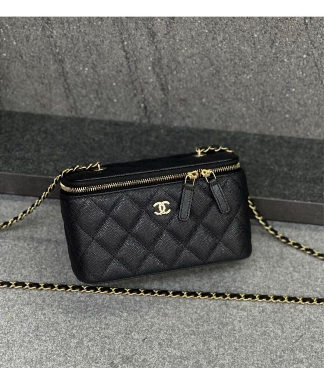 CHANEL Черная кожаная сумка через плечо, фото 4