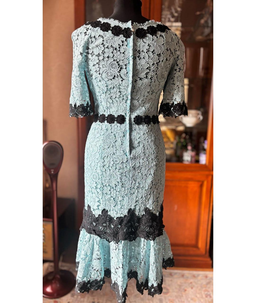 DOLCE&GABBANA Голубое вискозное коктейльное платье, фото 3