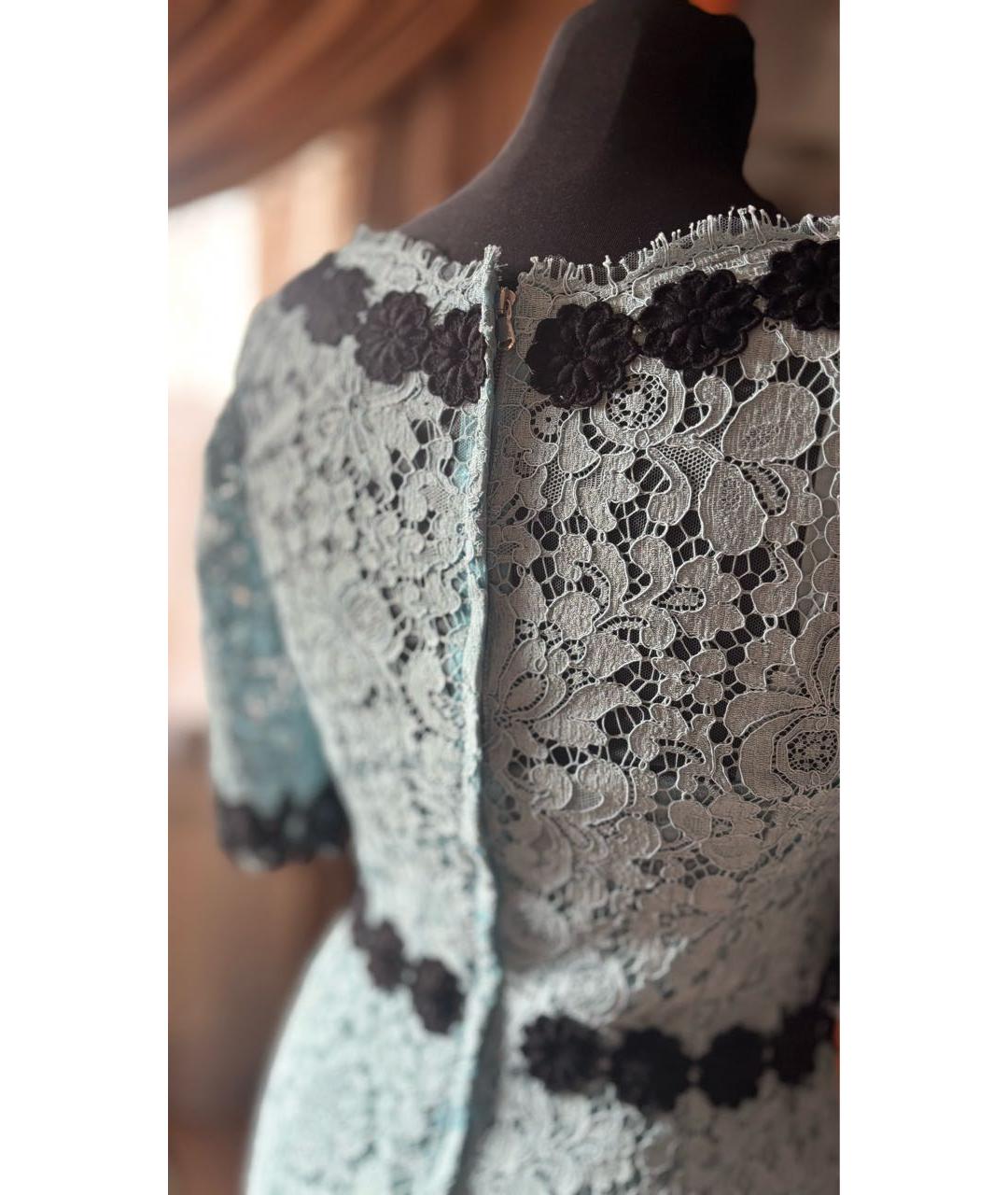 DOLCE&GABBANA Голубое вискозное коктейльное платье, фото 4