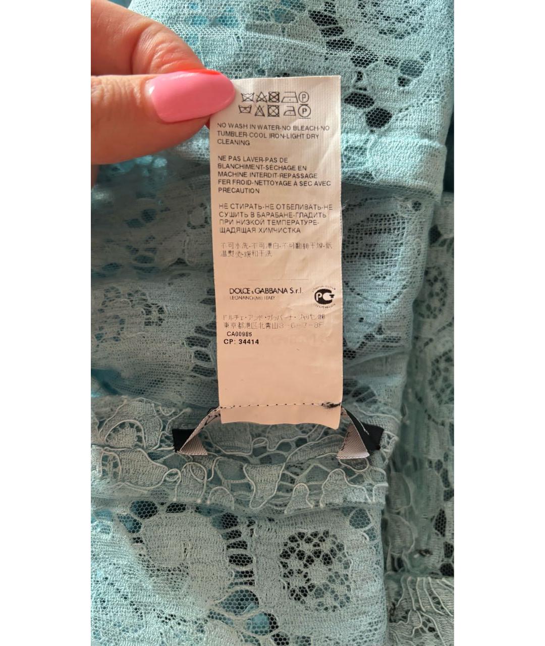 DOLCE&GABBANA Голубое вискозное коктейльное платье, фото 8