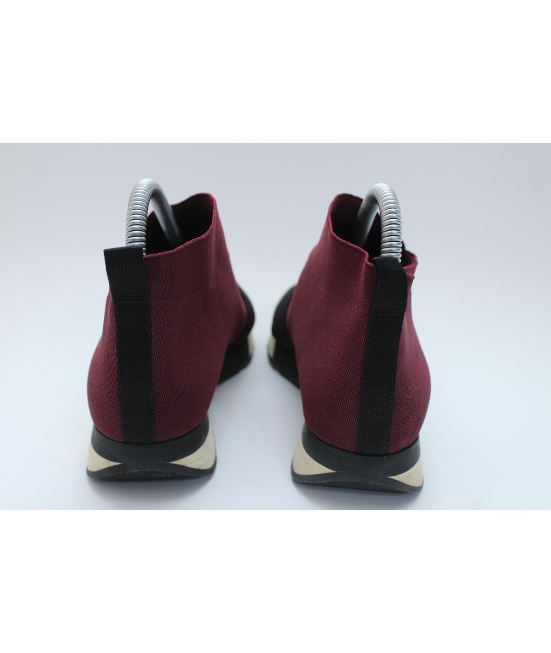 BALENCIAGA Бордовые текстильные кроссовки, фото 7