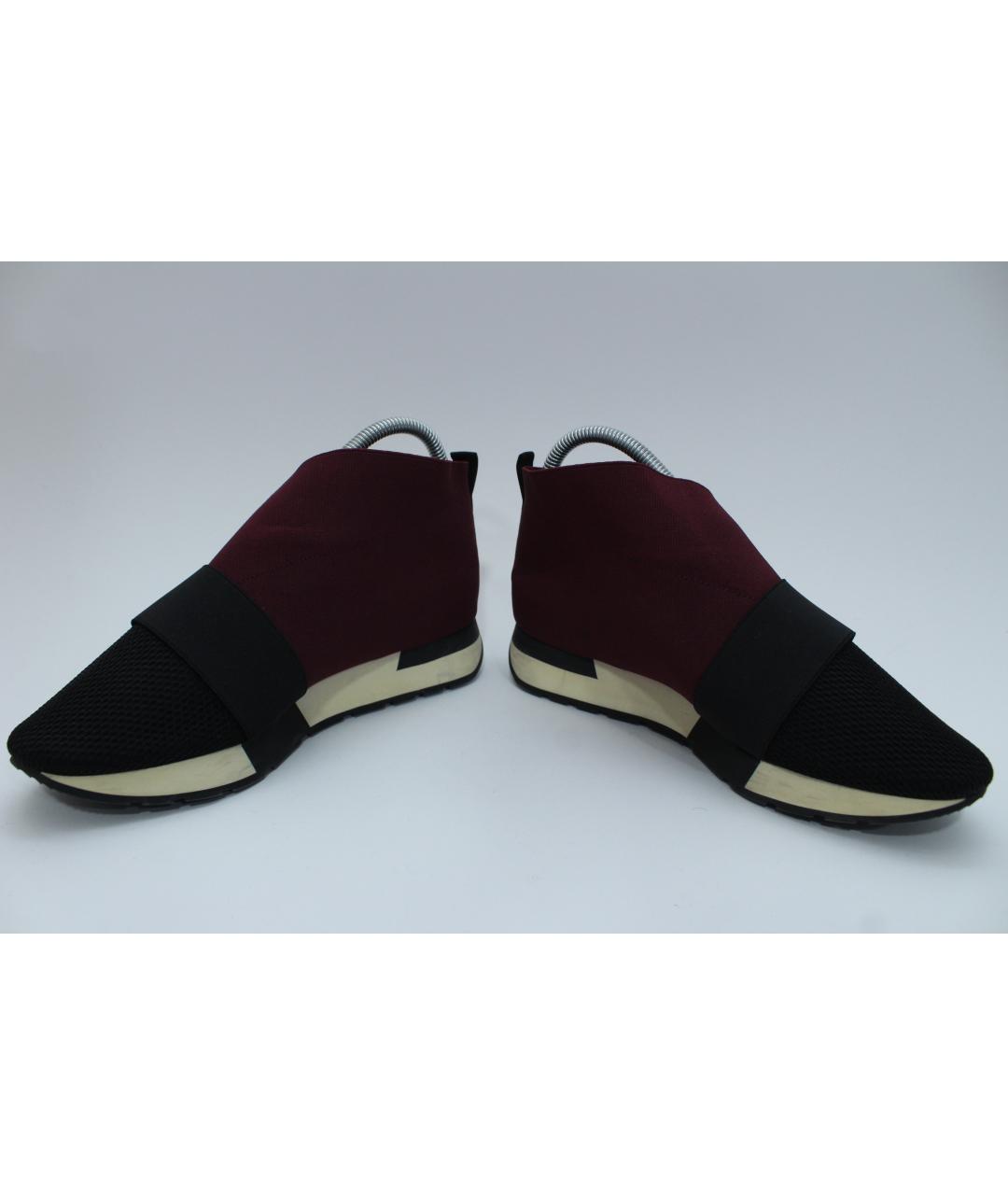 BALENCIAGA Бордовые текстильные кроссовки, фото 4