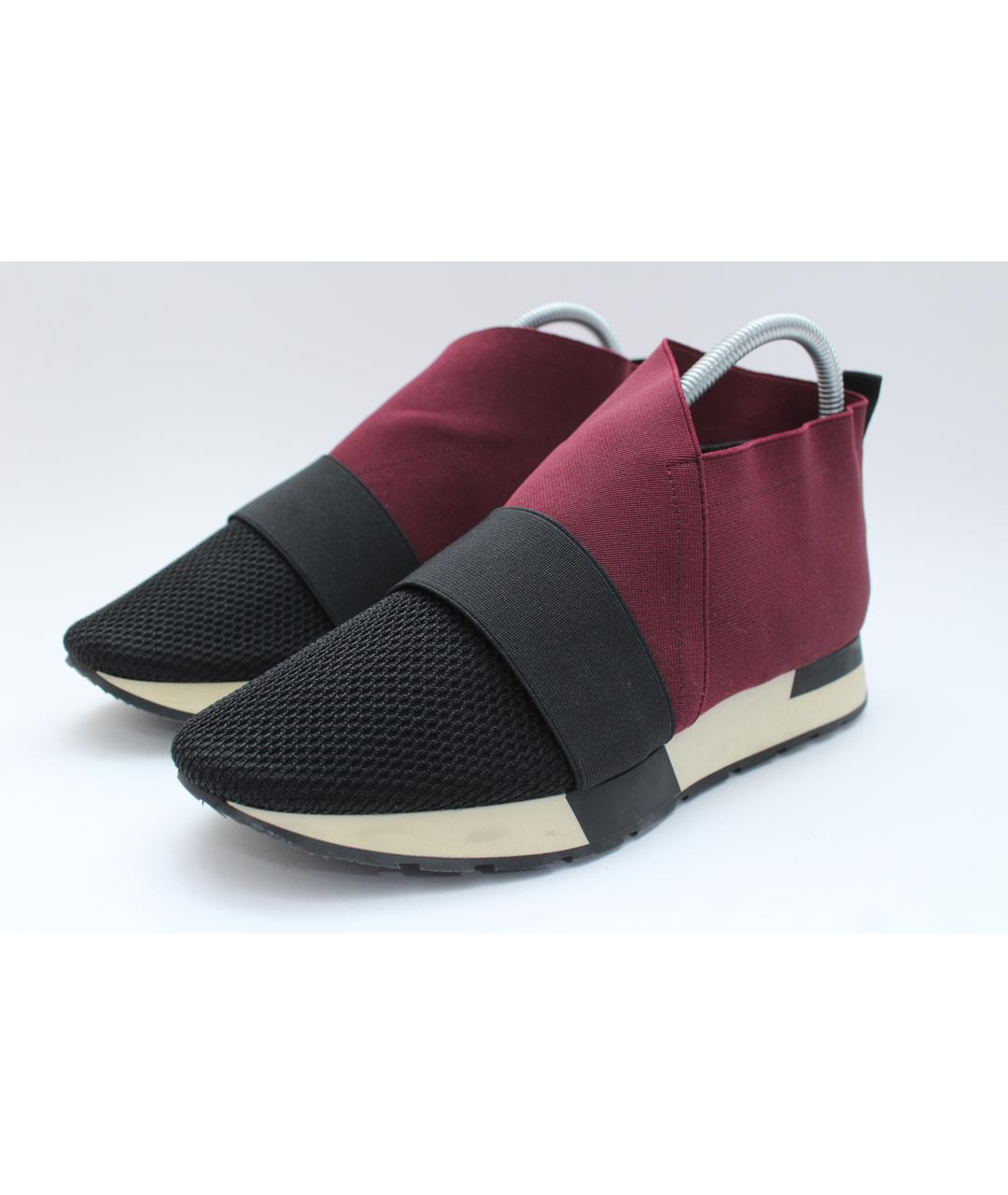 BALENCIAGA Бордовые текстильные кроссовки, фото 5