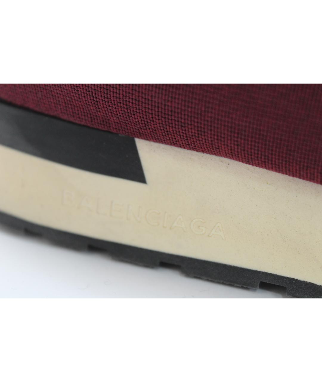 BALENCIAGA Бордовые текстильные кроссовки, фото 3