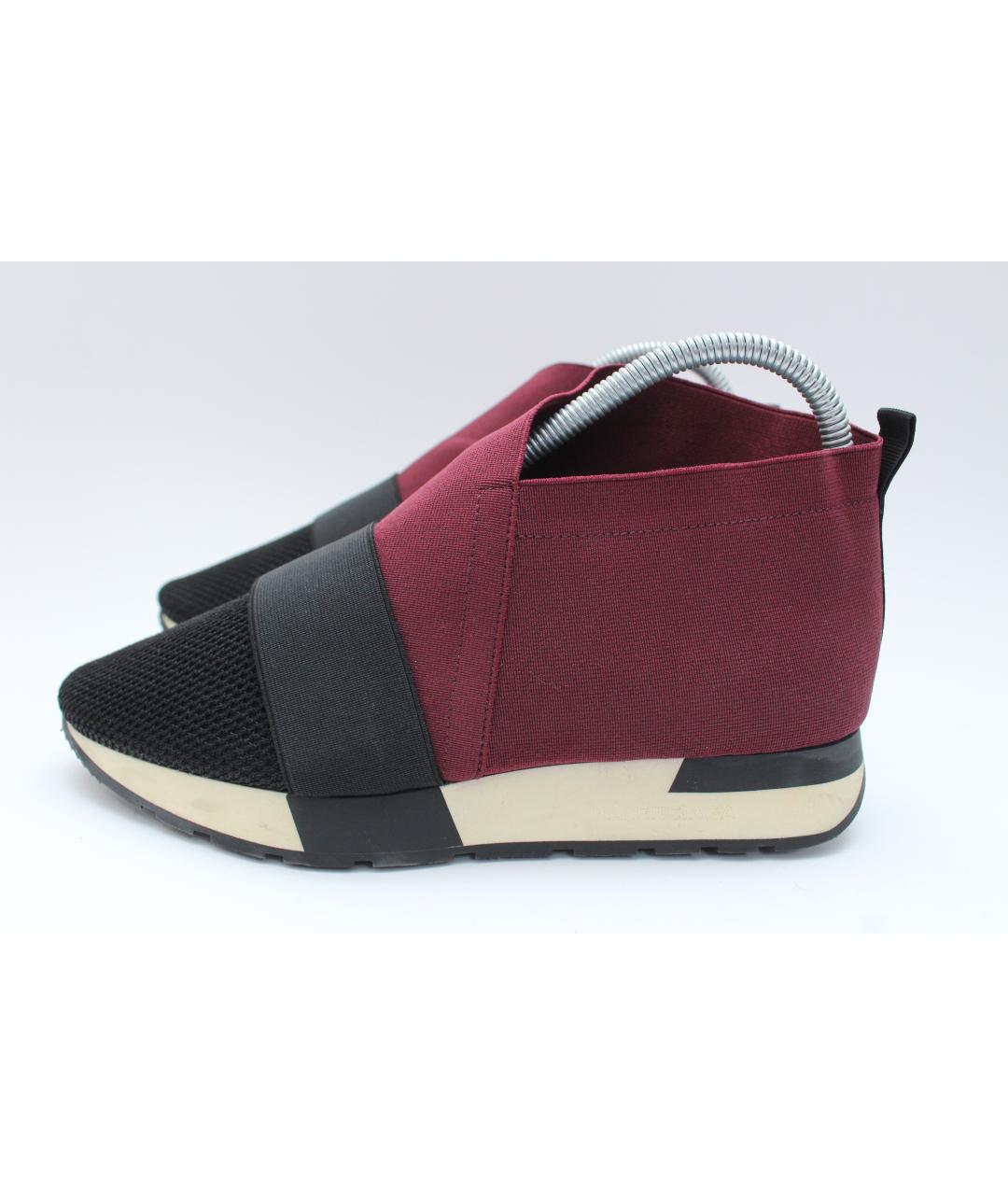 BALENCIAGA Бордовые текстильные кроссовки, фото 6