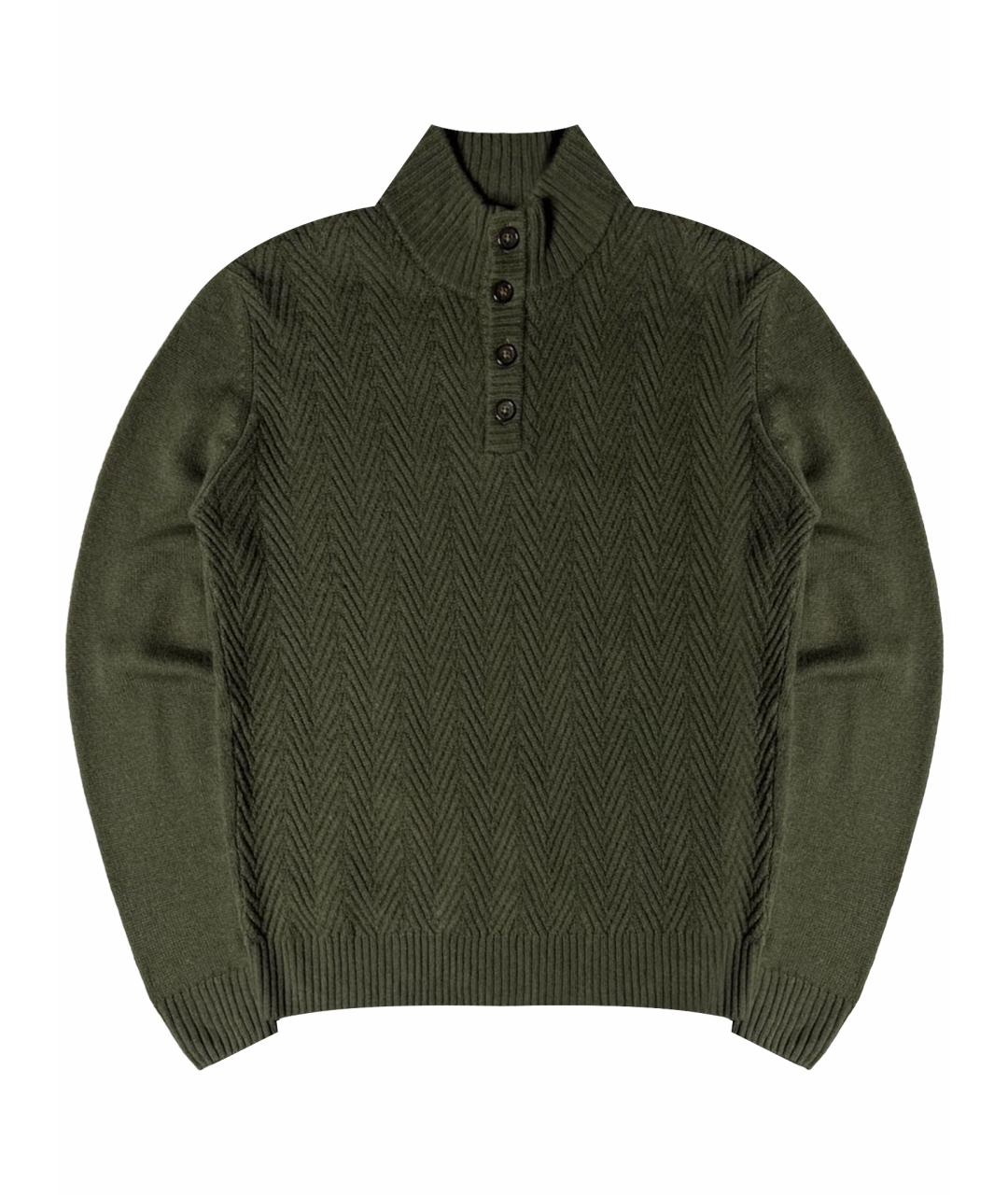 CORNELIANI Хаки шерстяной джемпер / свитер, фото 1