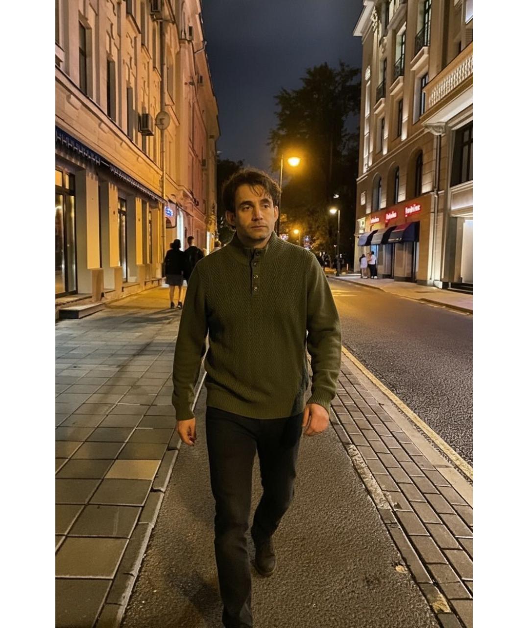 CORNELIANI Хаки шерстяной джемпер / свитер, фото 2