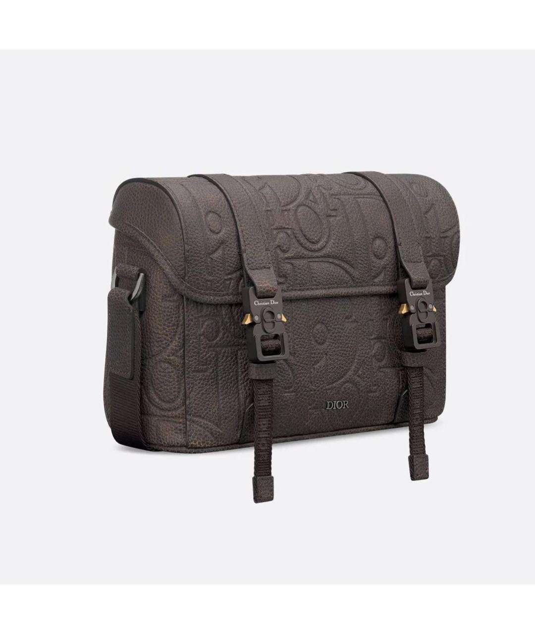 CHRISTIAN DIOR Коричневая кожаная сумка на плечо, фото 4