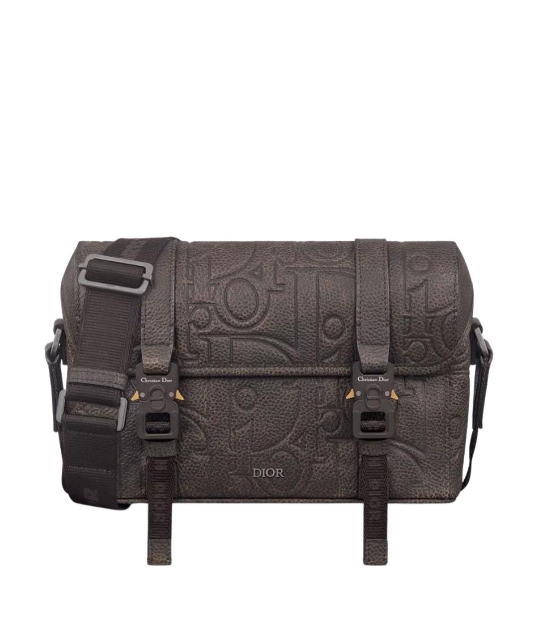 CHRISTIAN DIOR Коричневая кожаная сумка на плечо, фото 1