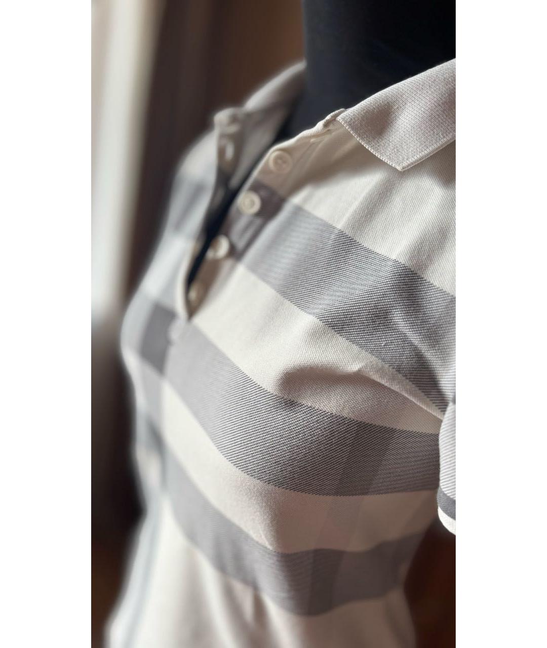 BURBERRY Бежевая хлопковая футболка, фото 3