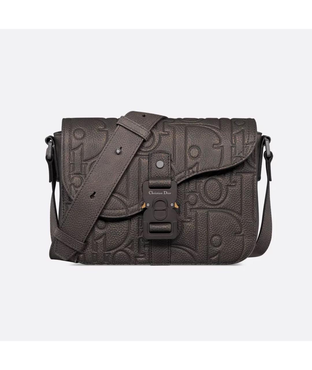 CHRISTIAN DIOR Коричневая кожаная сумка на плечо, фото 7