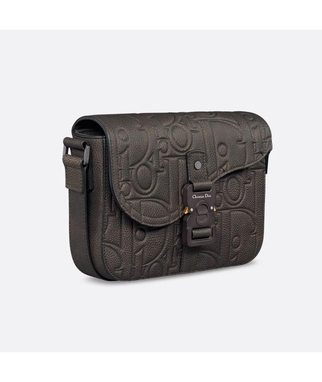 CHRISTIAN DIOR Коричневая кожаная сумка на плечо, фото 4