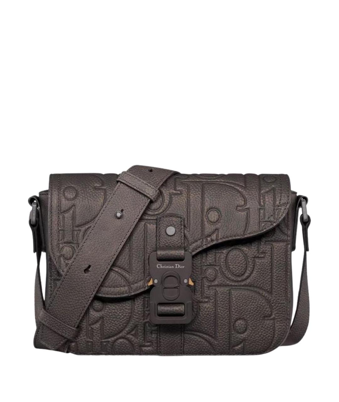 CHRISTIAN DIOR Коричневая кожаная сумка на плечо, фото 1