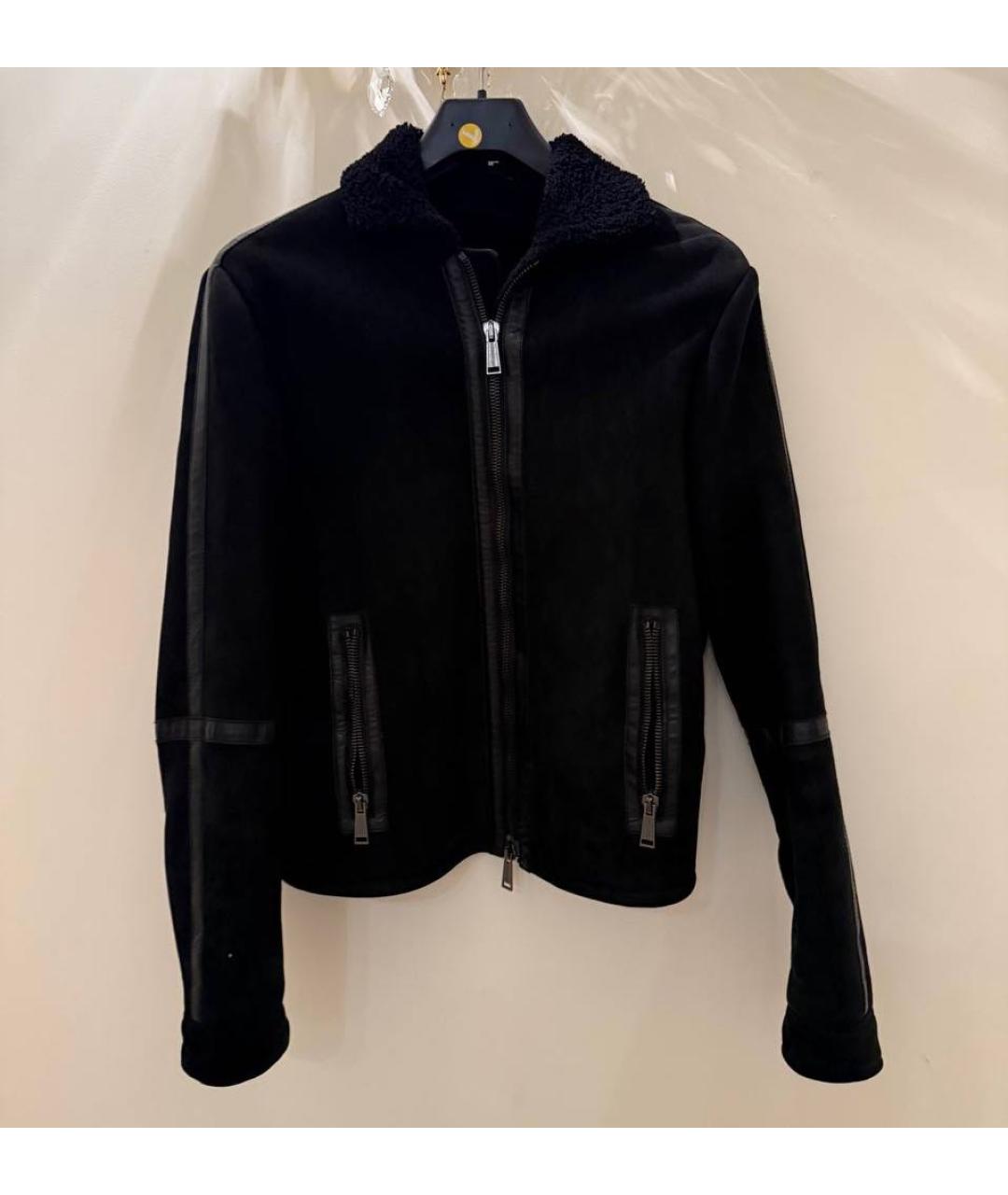 DSQUARED2 Черная меховая дубленка/шуба, фото 7