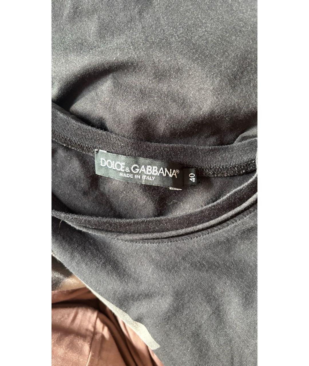 DOLCE&GABBANA Черная хлопковая футболка, фото 6