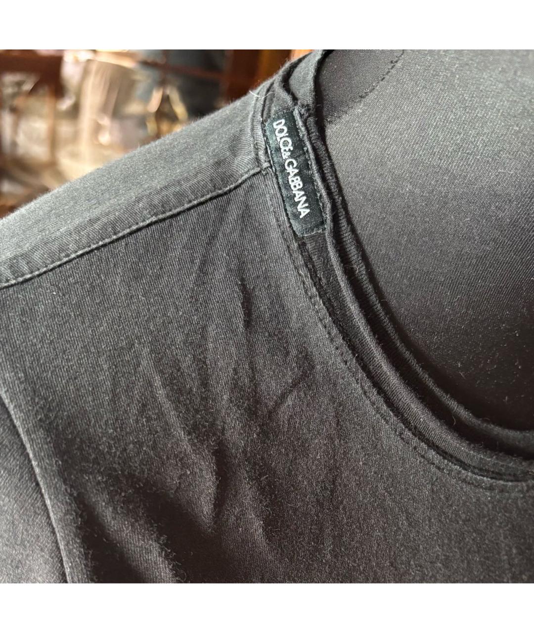 DOLCE&GABBANA Черная хлопковая футболка, фото 2