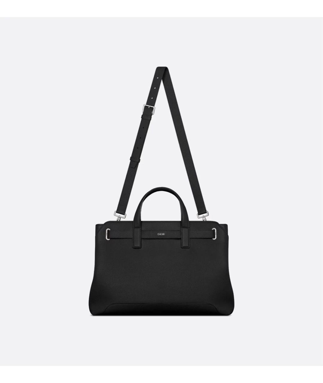 CHRISTIAN DIOR Черная кожаная сумка тоут, фото 7