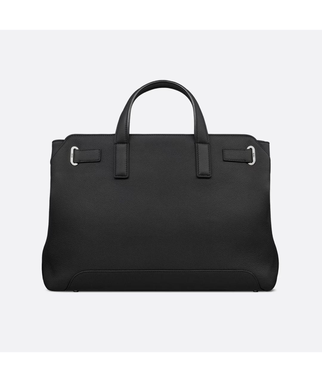 CHRISTIAN DIOR Черная кожаная сумка тоут, фото 4