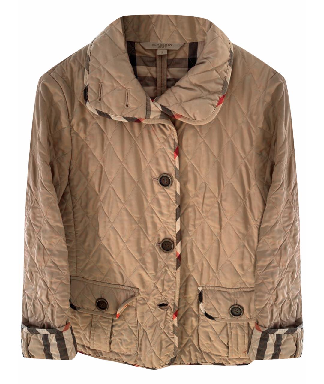 BURBERRY Бежевая хлопко-эластановая куртка, фото 1