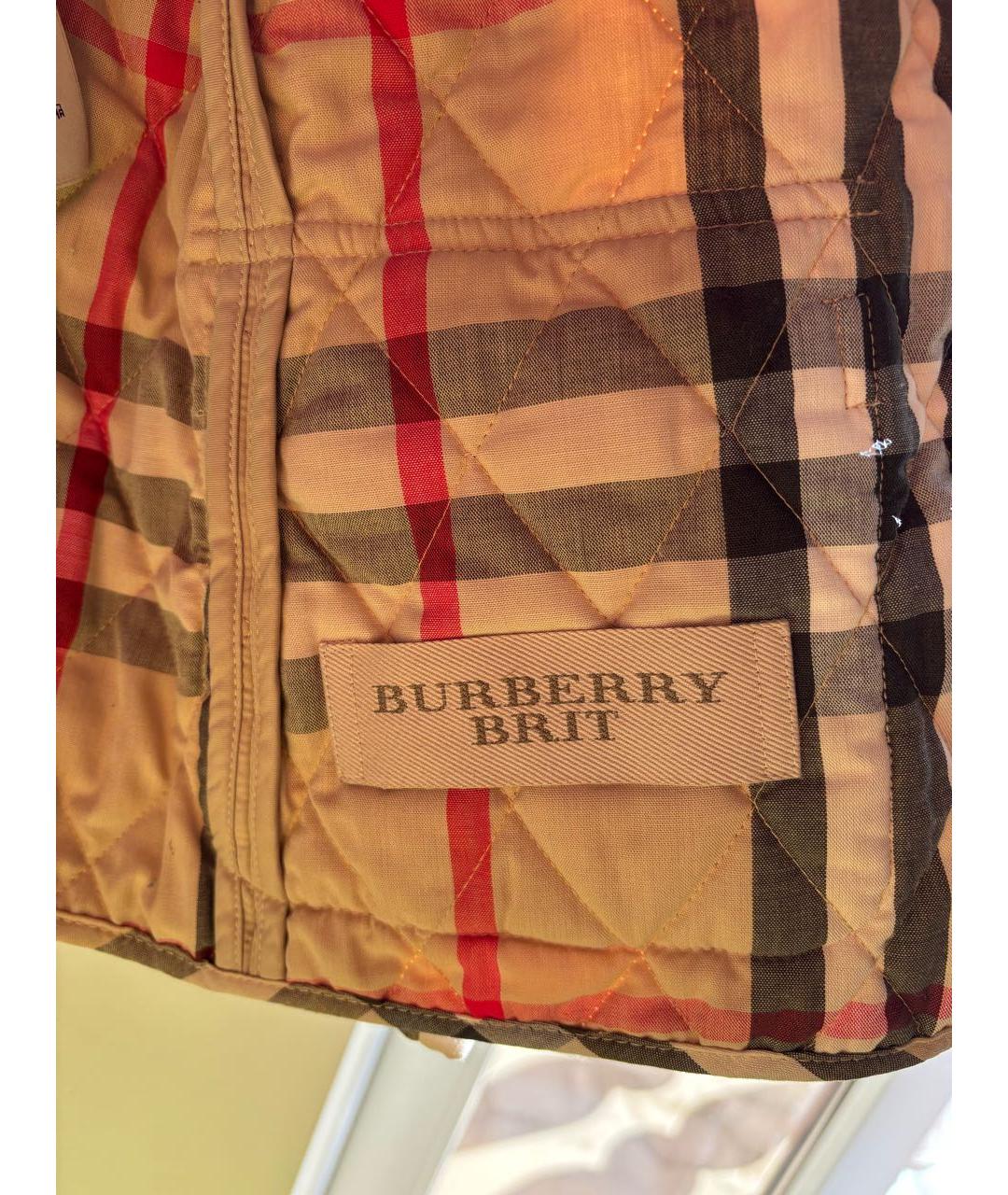 BURBERRY Бежевая хлопко-эластановая куртка, фото 3