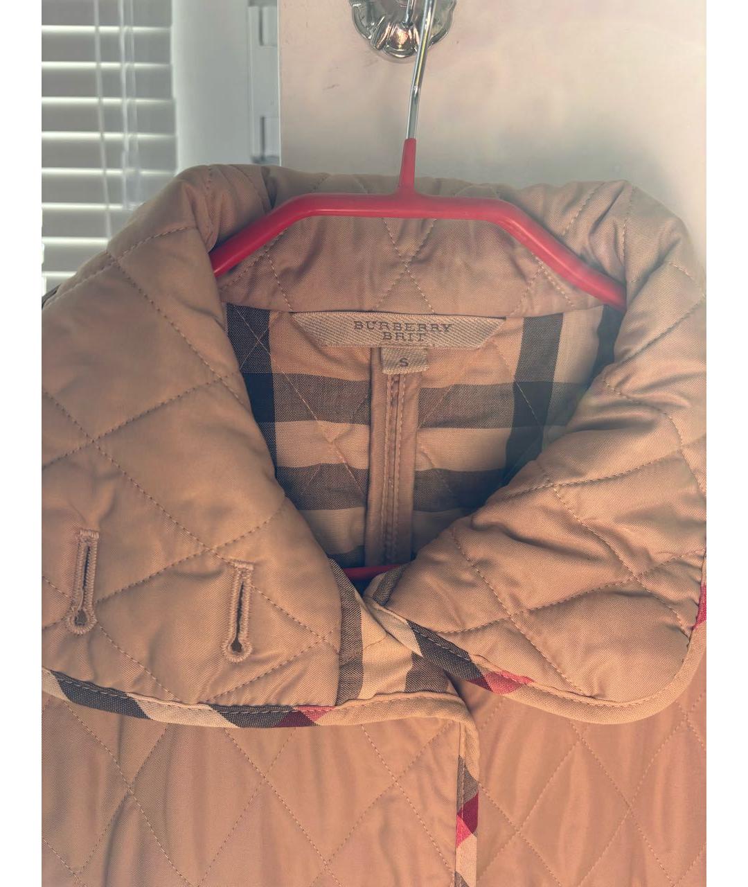 BURBERRY Бежевая хлопко-эластановая куртка, фото 4