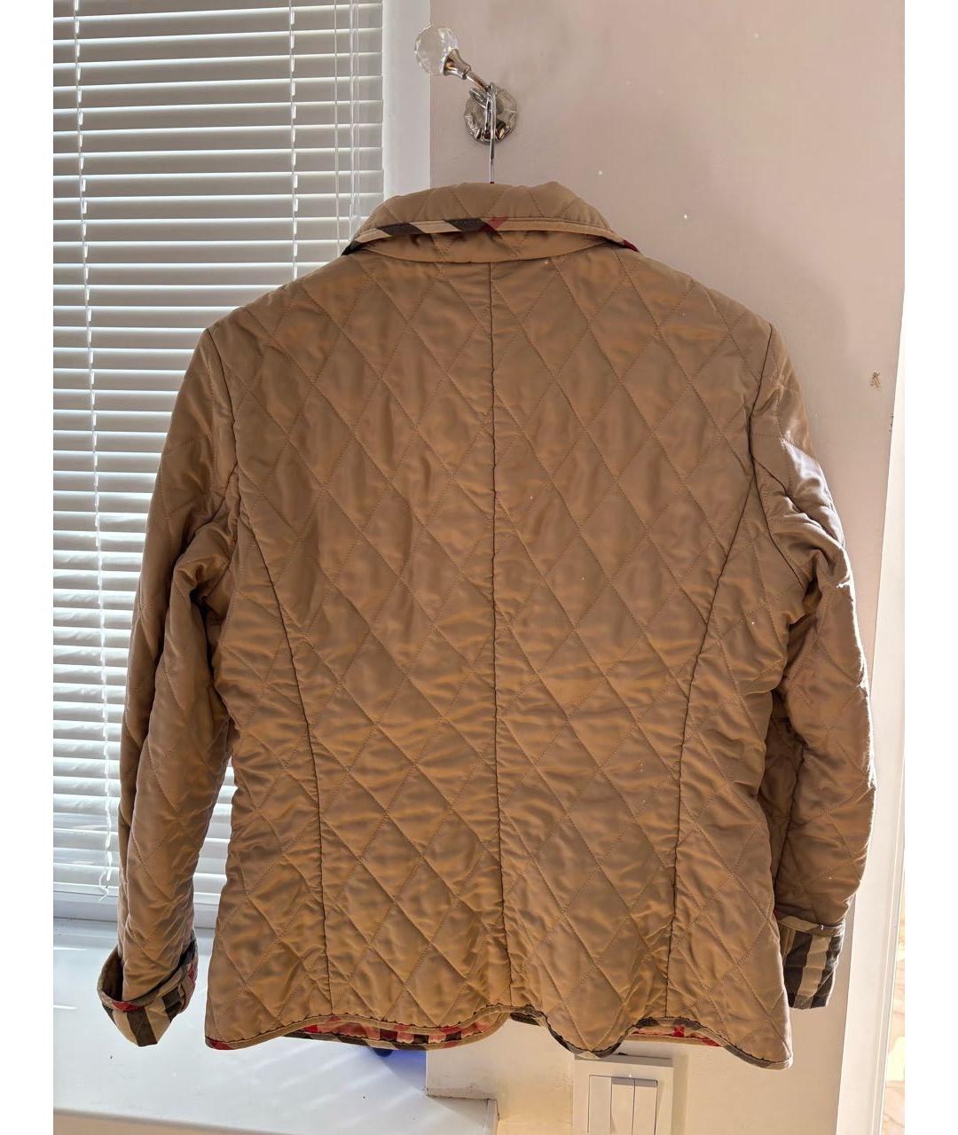 BURBERRY Бежевая хлопко-эластановая куртка, фото 2