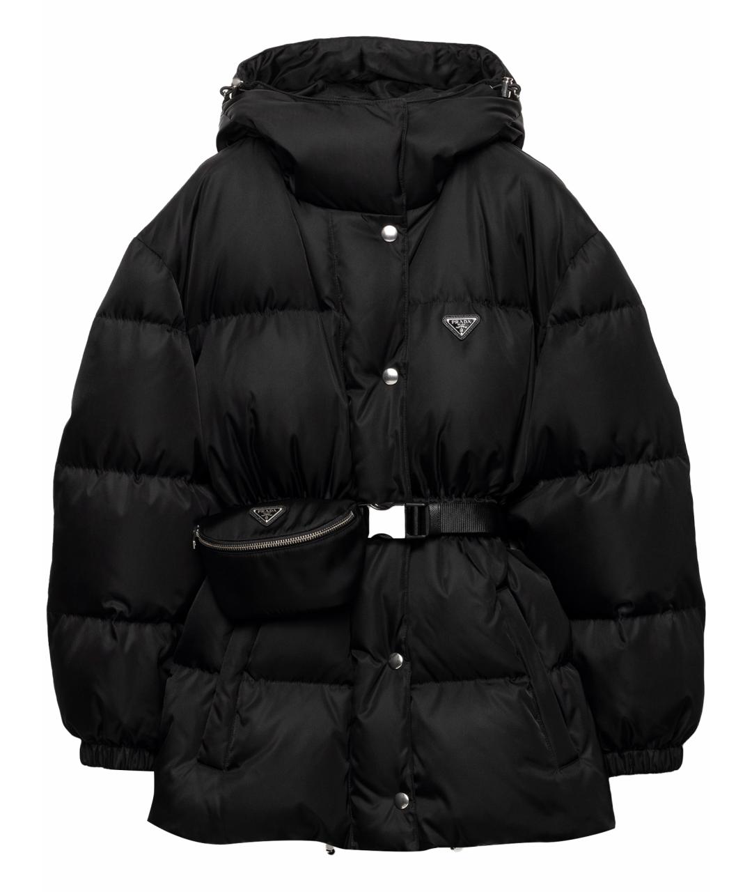 PRADA Черный полиэстеровый пуховик, фото 1