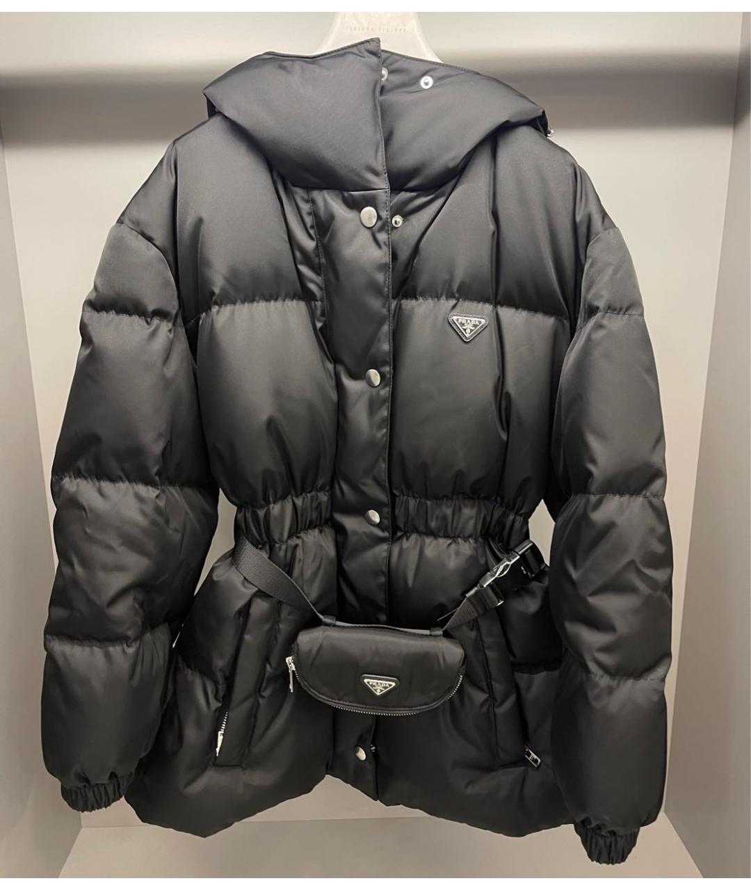 PRADA Черный полиэстеровый пуховик, фото 8