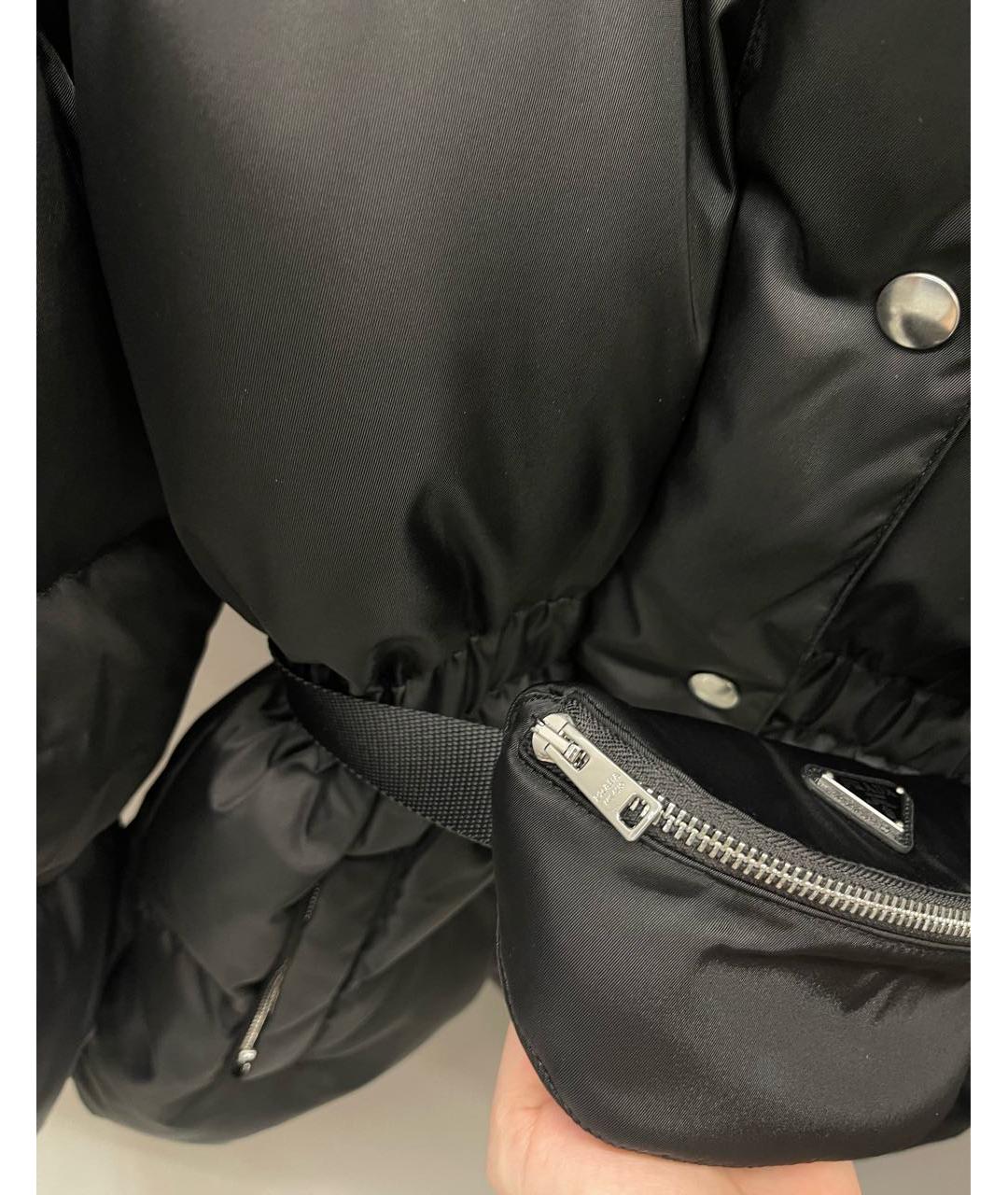 PRADA Черный полиэстеровый пуховик, фото 4