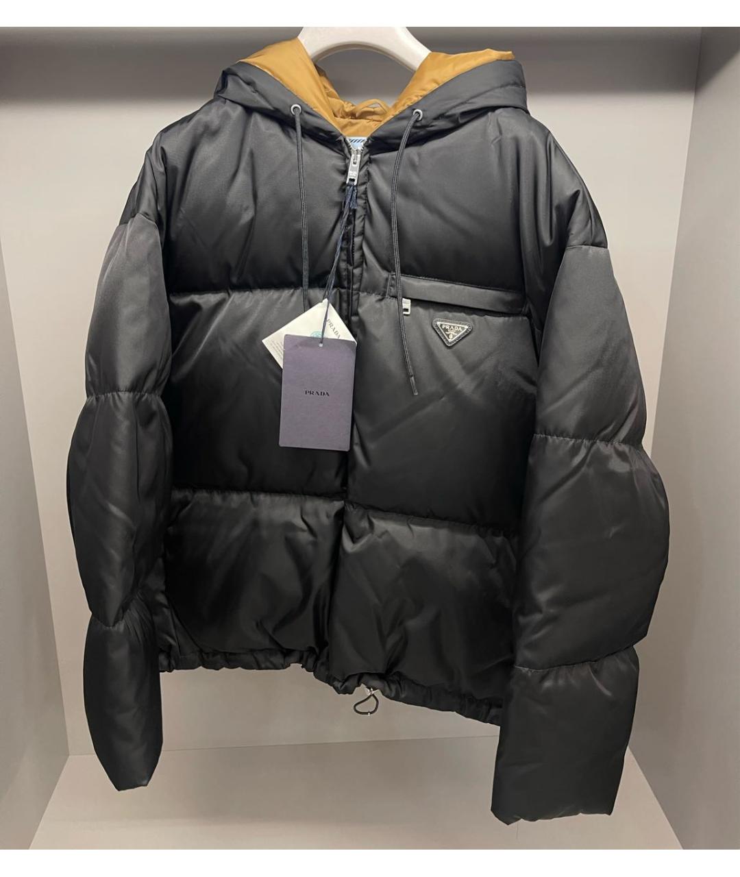 PRADA Черный полиэстеровый пуховик, фото 7