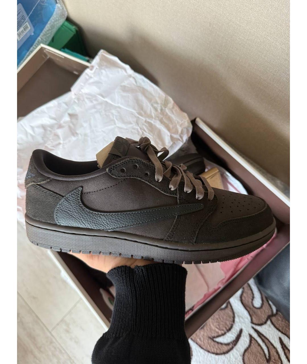 CACTUS JACK BY TRAVIS SCOTT Коричневые замшевые низкие кроссовки / кеды, фото 7