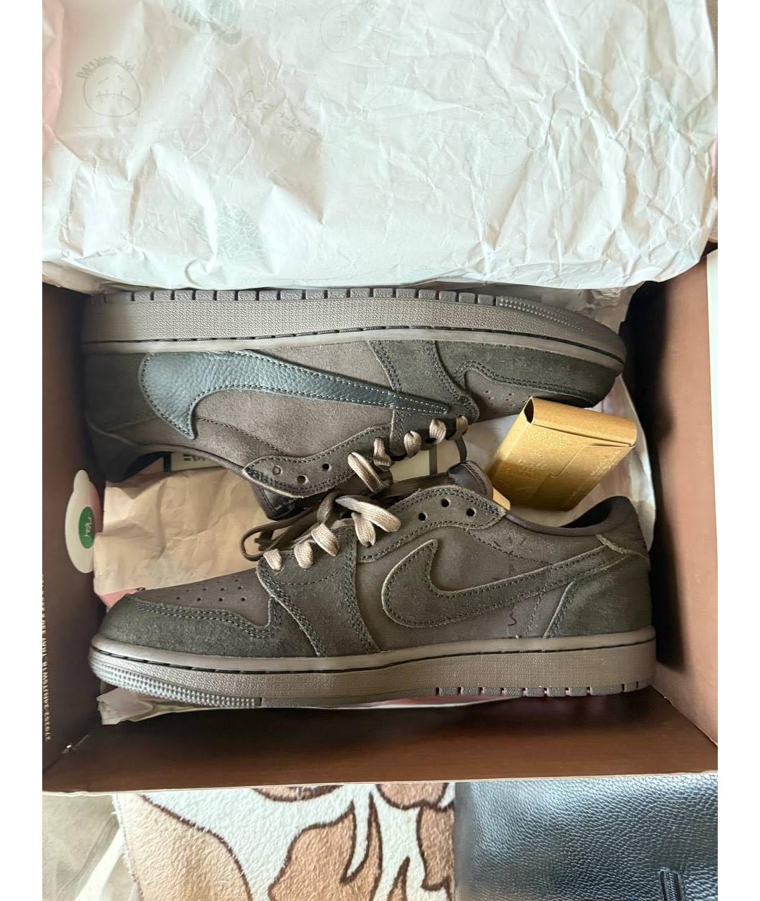 CACTUS JACK BY TRAVIS SCOTT Коричневые замшевые низкие кроссовки / кеды, фото 3