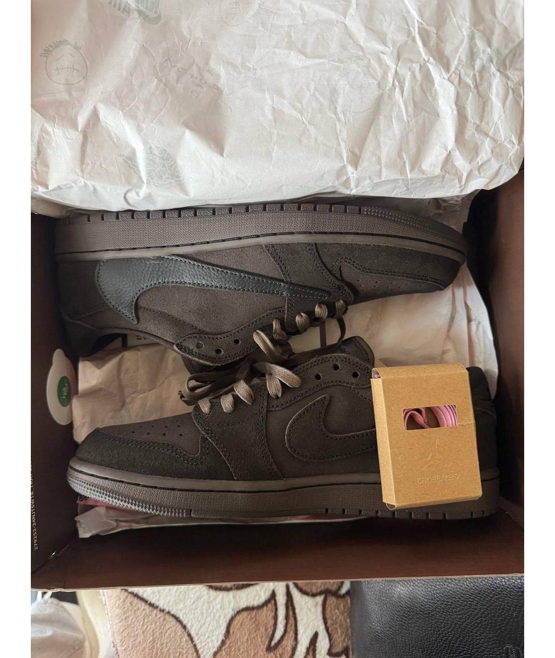 CACTUS JACK BY TRAVIS SCOTT Коричневые замшевые низкие кроссовки / кеды, фото 2