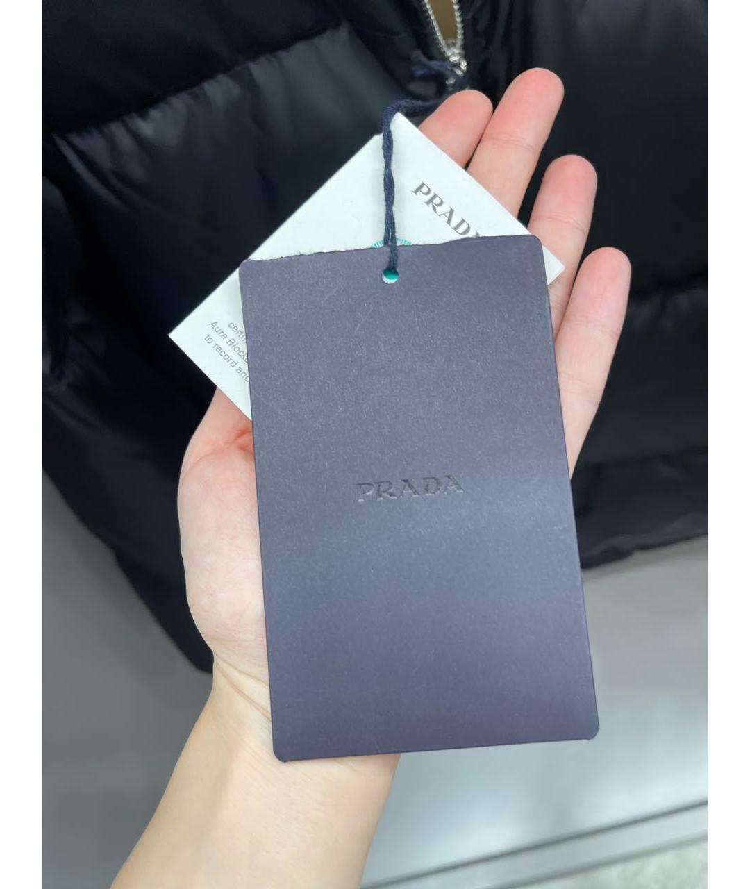 PRADA Черный полиэстеровый пуховик, фото 4