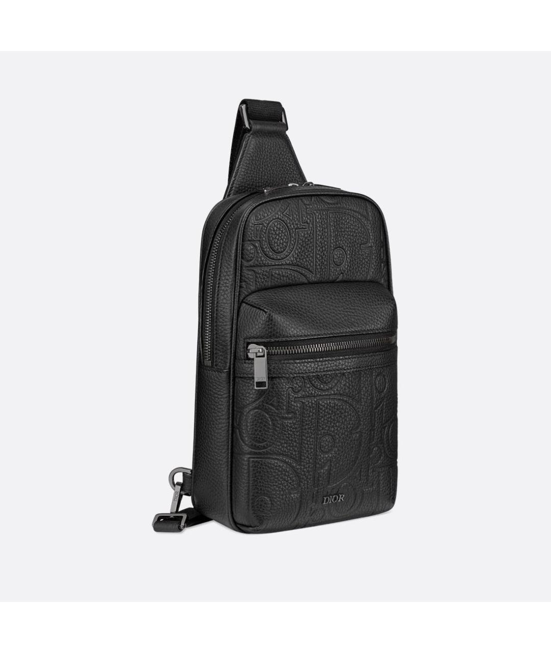 CHRISTIAN DIOR Черная кожаная барсетка, фото 3