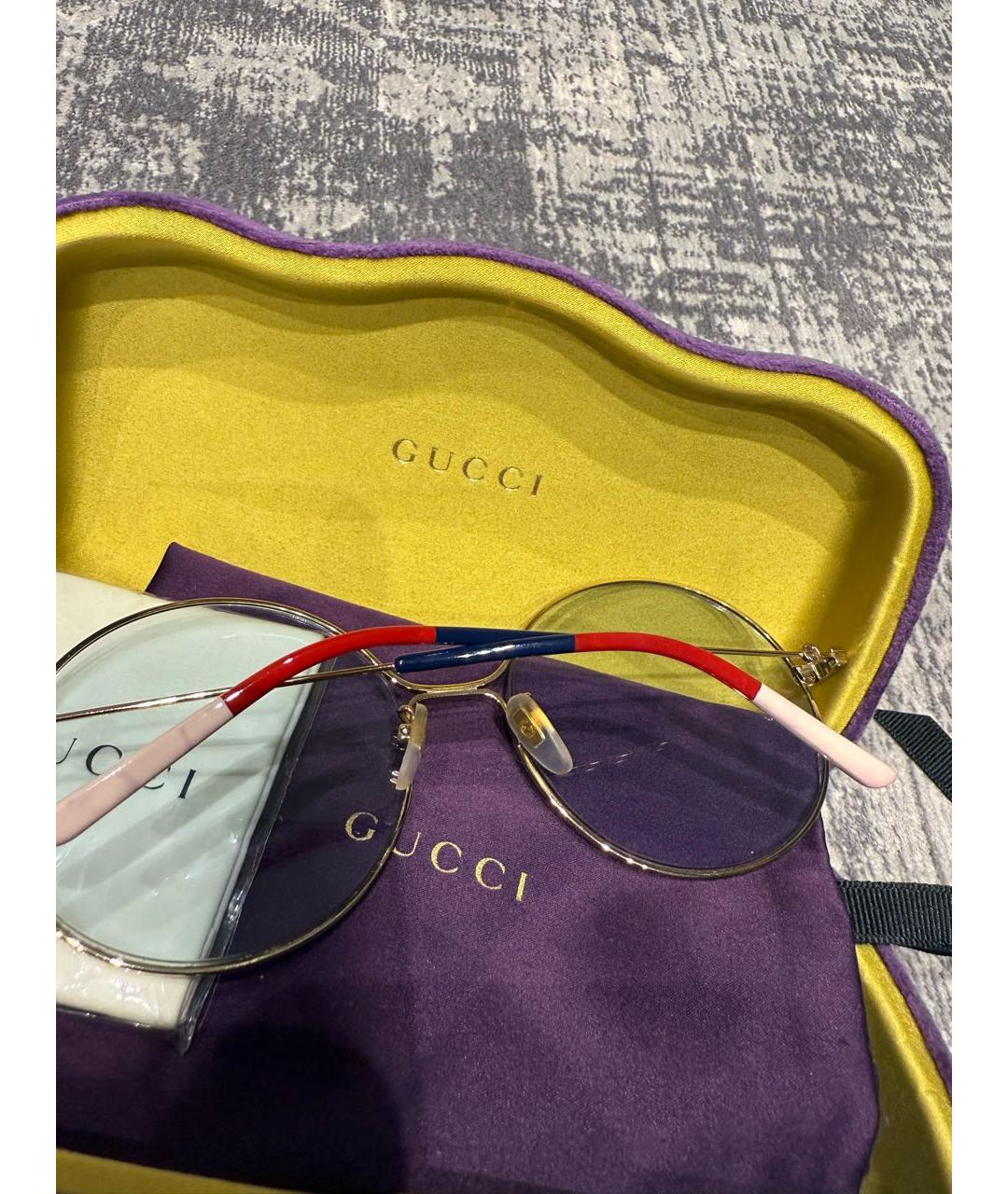 GUCCI Голубые металлические солнцезащитные очки, фото 5