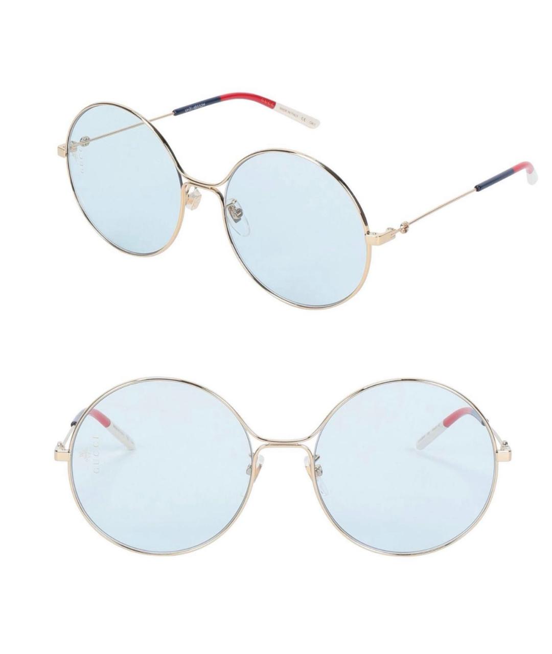 GUCCI Голубые металлические солнцезащитные очки, фото 7