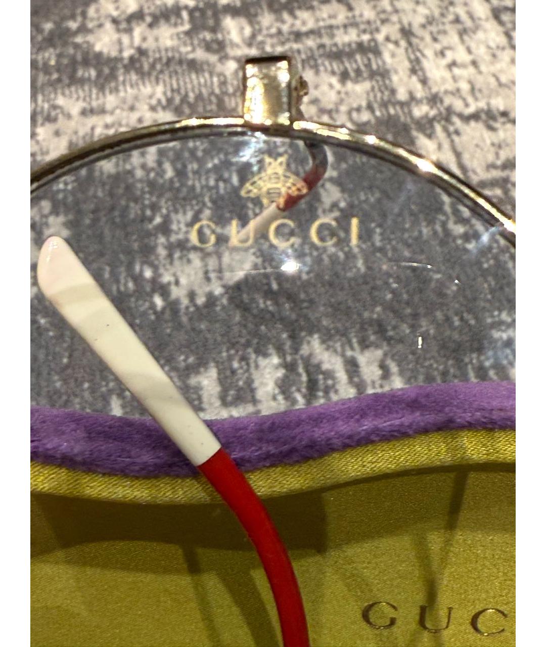 GUCCI Голубые металлические солнцезащитные очки, фото 6