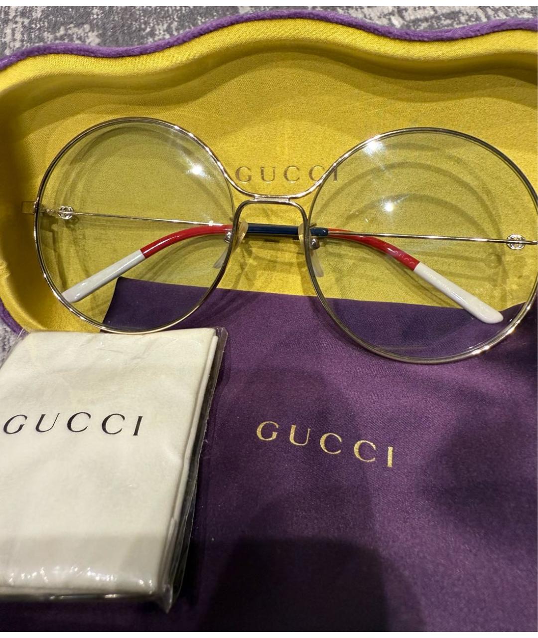 GUCCI Голубые металлические солнцезащитные очки, фото 2