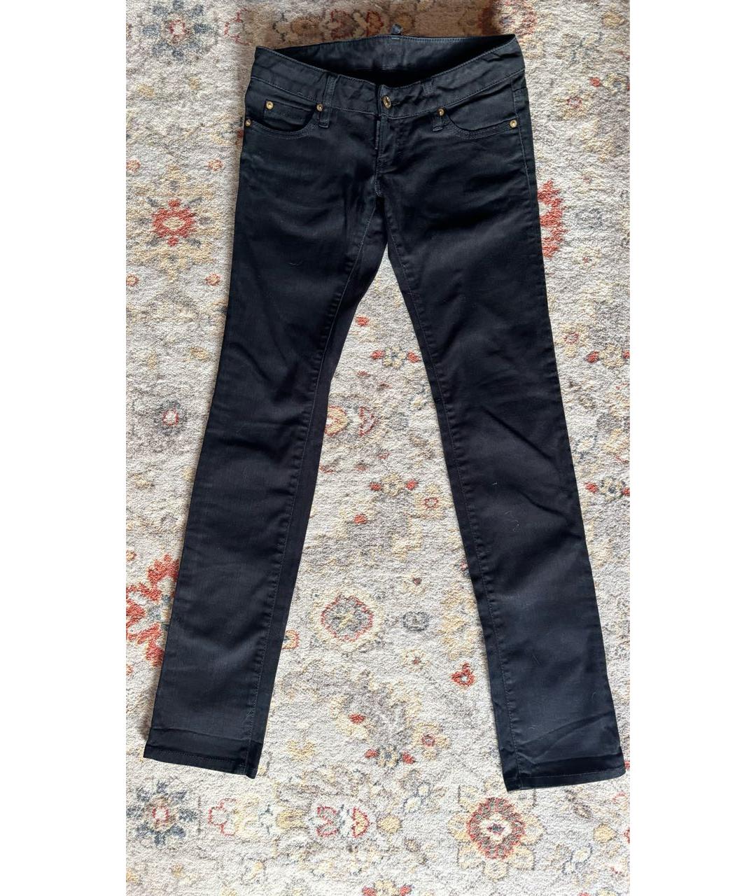 DSQUARED2 Черные хлопковые прямые джинсы, фото 8