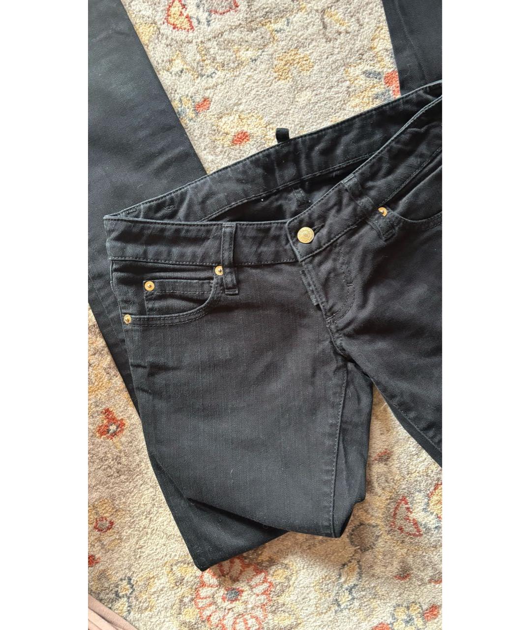 DSQUARED2 Черные хлопковые прямые джинсы, фото 4
