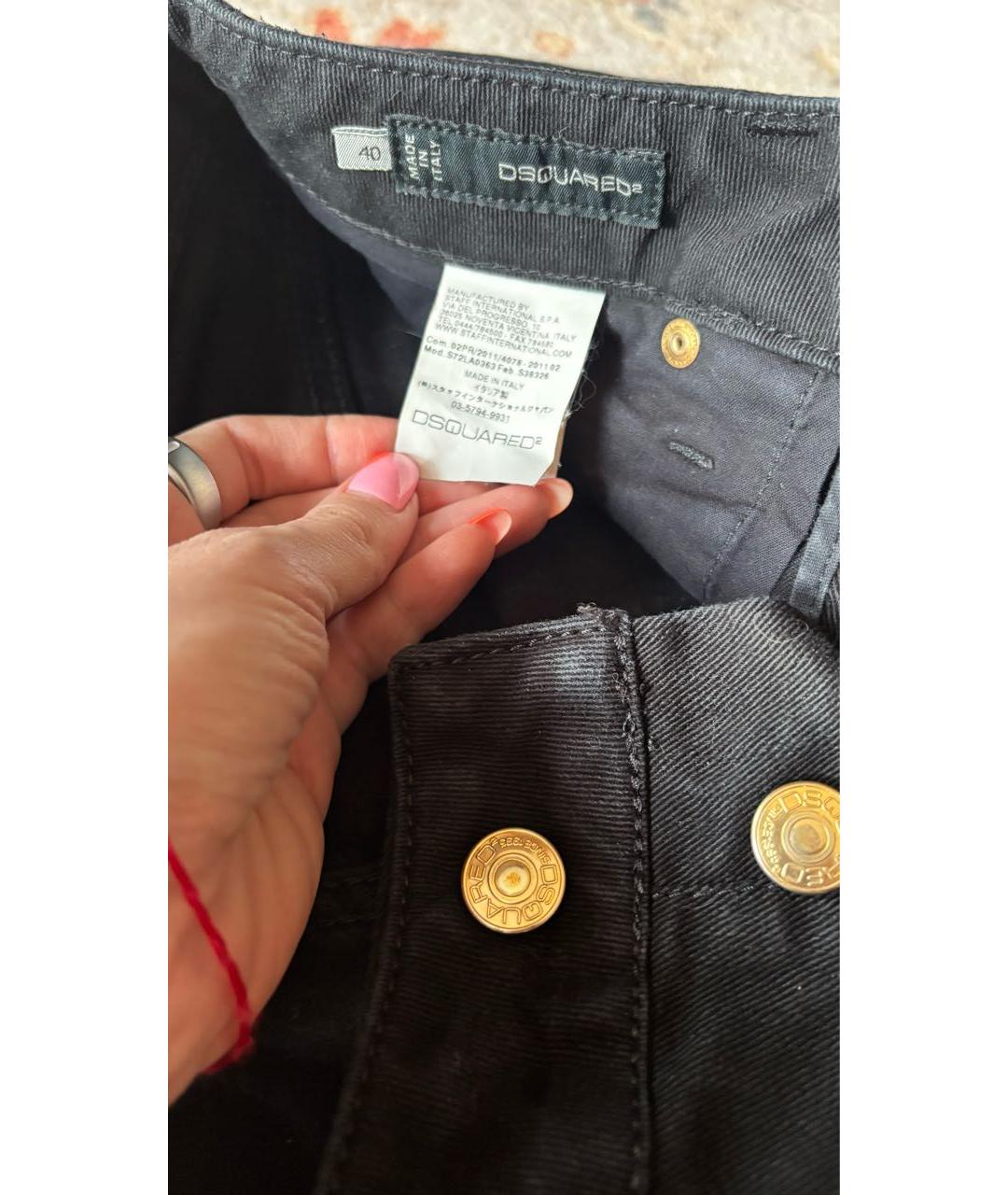 DSQUARED2 Черные хлопковые прямые джинсы, фото 5