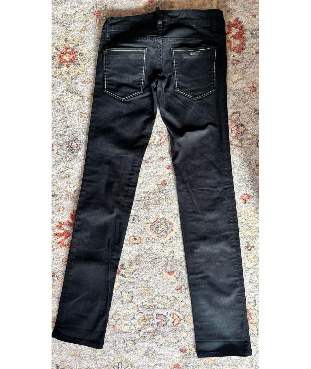 DSQUARED2 Черные хлопковые прямые джинсы, фото 3