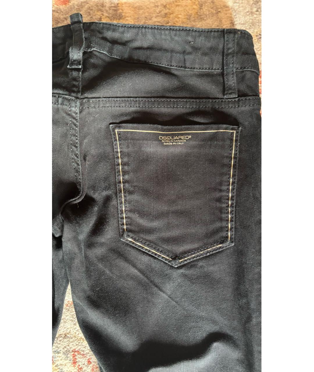 DSQUARED2 Черные хлопковые прямые джинсы, фото 2