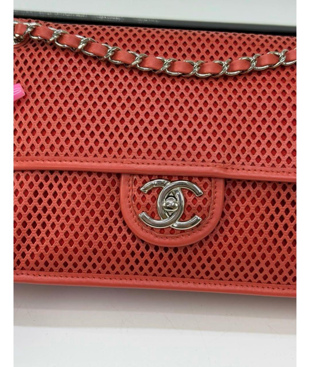 CHANEL Красная кожаная сумка через плечо, фото 5