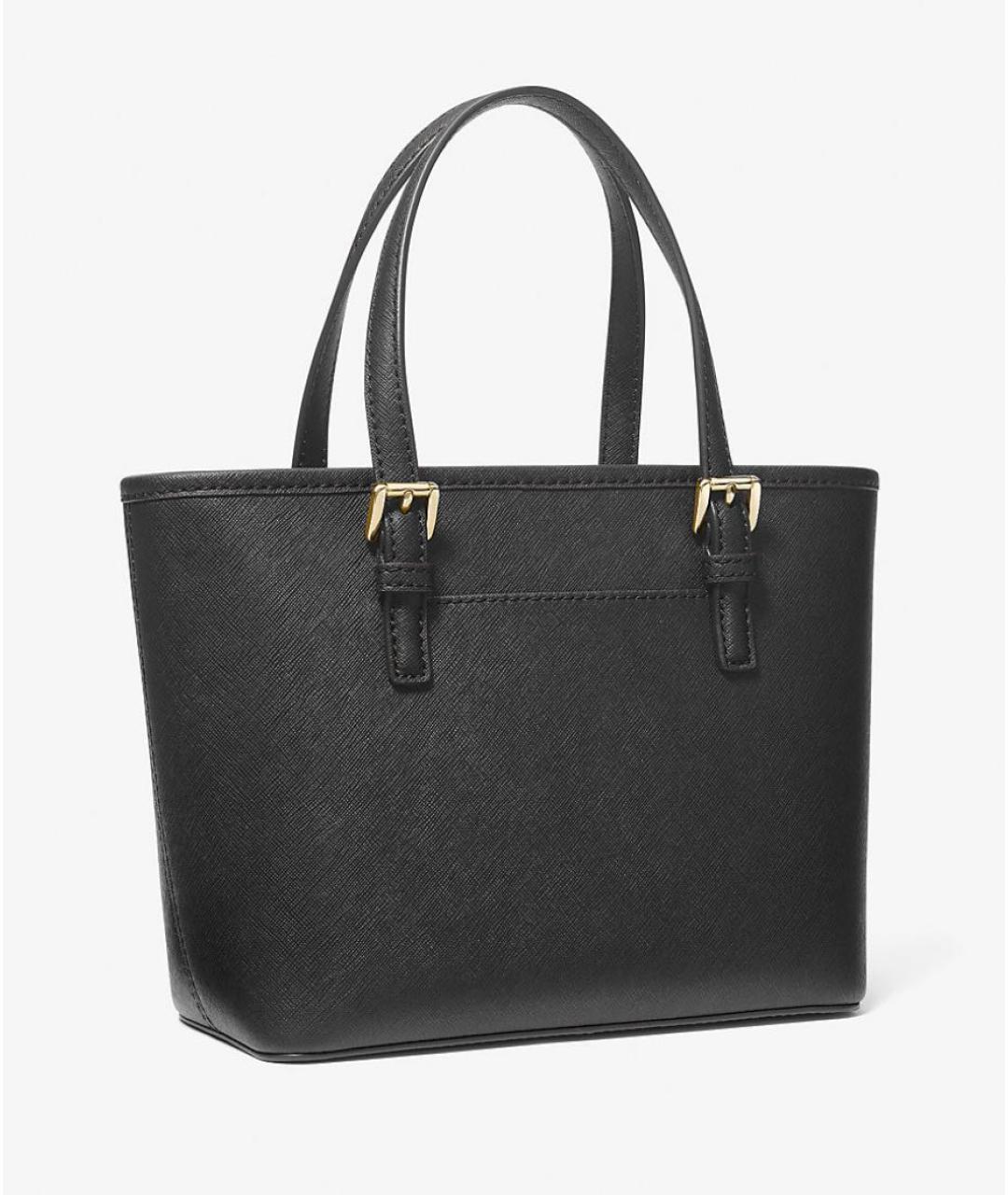 MICHAEL KORS Черная кожаная сумка тоут, фото 3