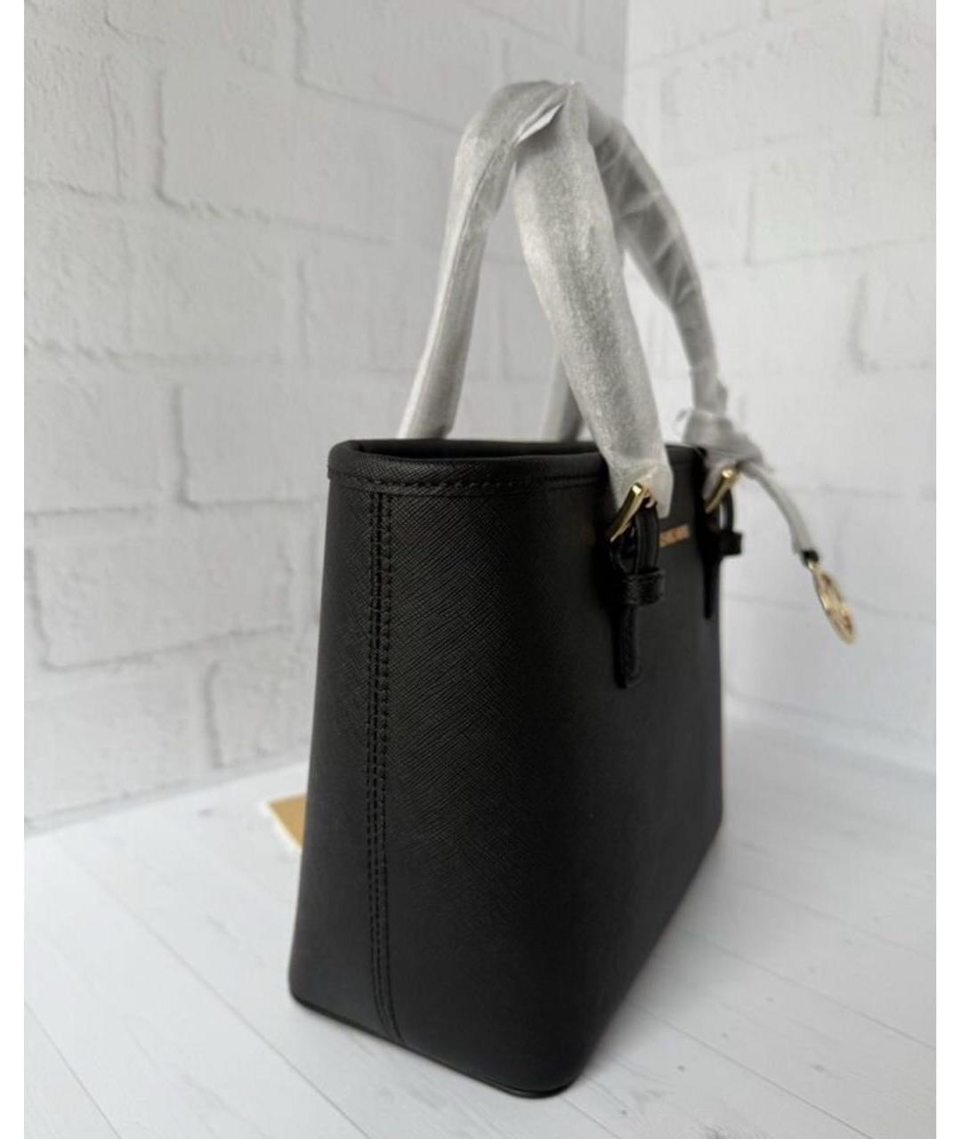 MICHAEL KORS Черная кожаная сумка тоут, фото 2