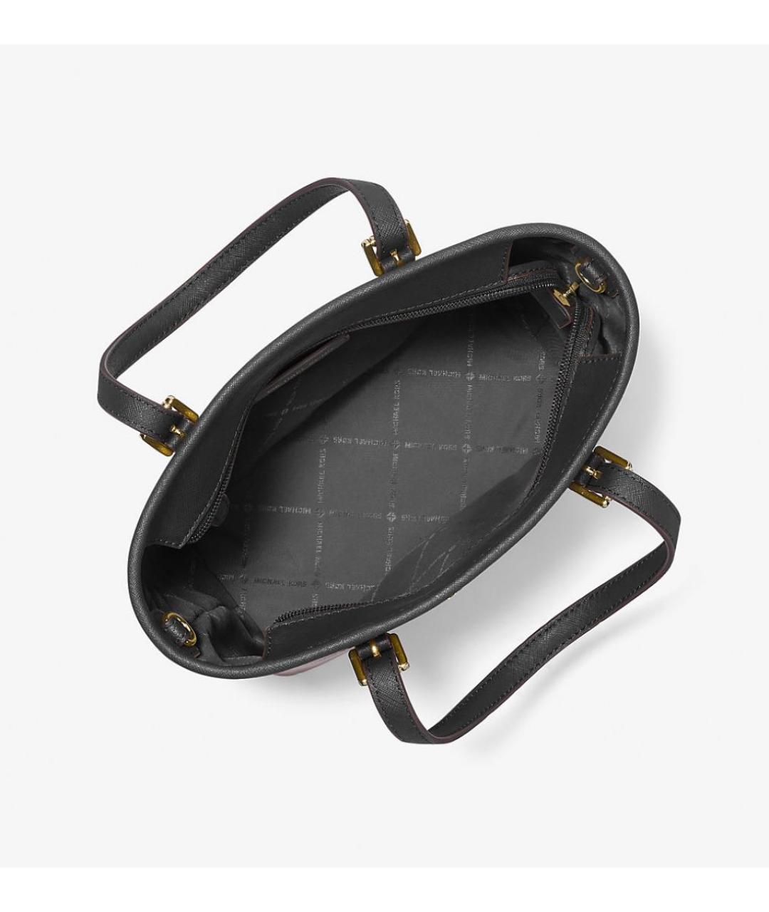 MICHAEL KORS Черная кожаная сумка тоут, фото 4