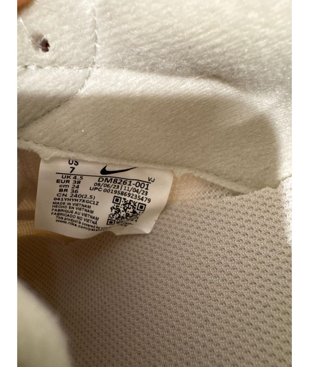 NIKE Белые текстильные кроссовки, фото 5